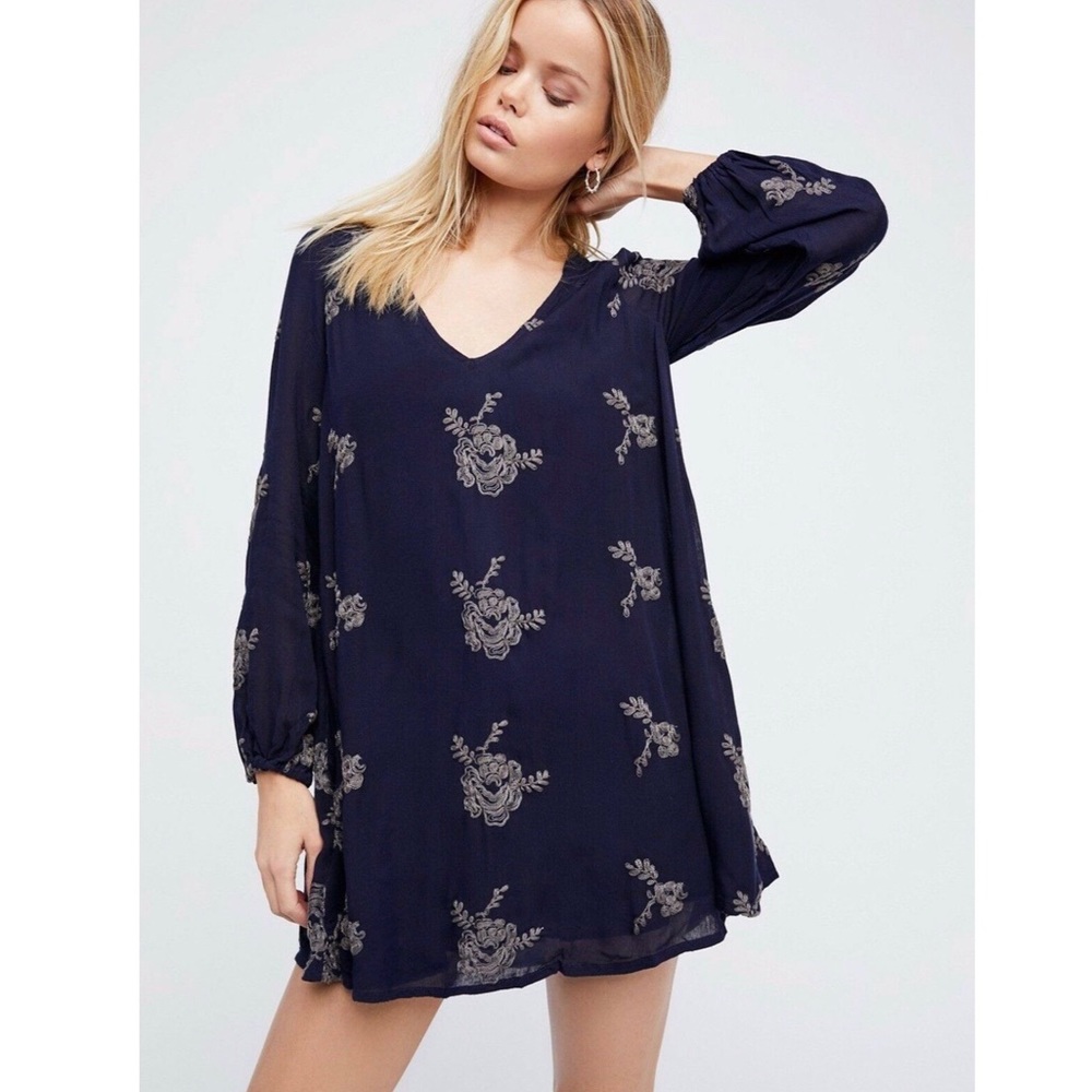 Free People Embroidered Austin Mini Dress